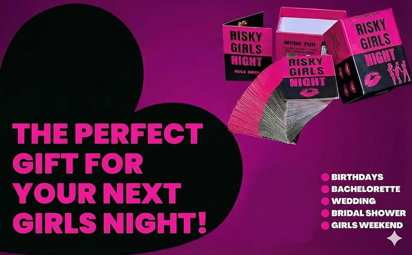 Risky Girls Night | Girls Night Games for Adults: 150 Spicy Questions and Hilarious Dares | Fun Party Game for Adults Perfect for Galentines, Bachelorette, & Birthday Parties