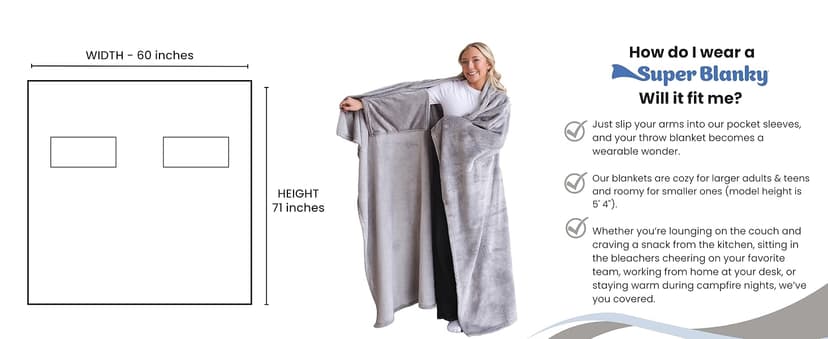 Wearable Blankets for Women, Adult Wearable Blanket Men, Girlfriend Gifts for Women Dorm Room Essentials for Her