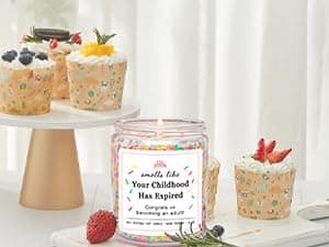 18 Year Old Birthday Gifts for Daughter, Friend, Sister, Niece, Creamy Vanilla with Sprinkles Homsolver 18th Birthday Gifts for Girls, 18th Birthday Decorations Candle B0DCB8F4K5