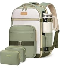 Taygeer Travel Backpack for Women, Carry On Backpack with USB Charging Port & Shoe Pouch, TSA 15.6inch Laptop Mochila Flight Approved, Nurse Bag Casual Daypack for Weekender Business Hiking, Pink