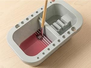 18 mixing wells, 16 slots fitting 0.24-0.63 in diameters, 3 washing compartments, removable tray lid MyLifeUNIT Paint Brush Cleaner, Paint Brush Holder with Palette, Grey B01H5JIU14