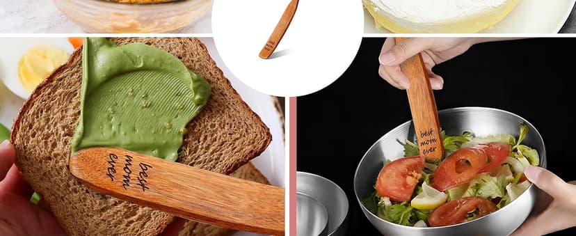 Gifts for Mom from Daughter Son, BEST MOM EVER Teak Wood Spurtle Spatula, Christmas Birthday Mother's Day Gifts, Best Mom Gift, Natural Kitchen Utensils for Sourdough Starter, Mixing, Jar Scraping