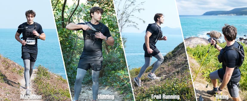 Running Vest with 2L Water Bladder, Hydration Backpack, USA Original Patent, Lightweight Hydration Pack with Gear Holder, Reflective Chest Pack for Men Women for Marathon