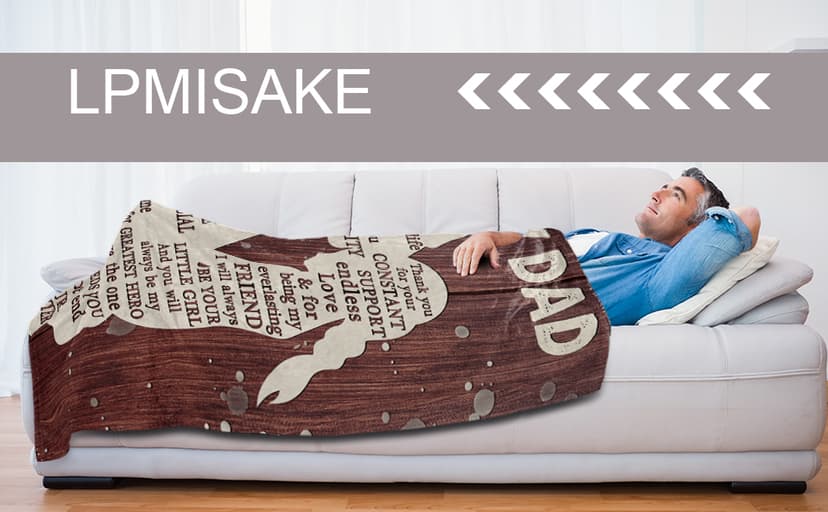 Gifts for Dad from Daughter to My Dad Blanket Best Gift for Fathers Day Birthday Christmas Valentines Day Bday Present Idea for Father Husband Men Him Healing Thoughts Throw Blanket 60''x50''