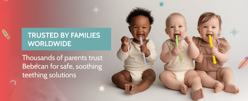 Bebecan Teething Sticks for Babies 36+ Months – Super Soft Silicone Teething Aids, Infant Oral Soothing Relief Back Molars, Multicolor 6-Pack