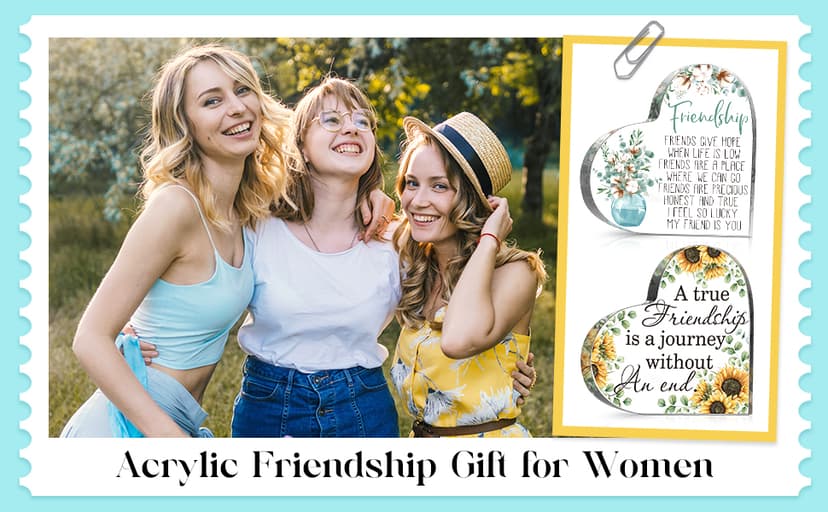 Spiareal Gift for Friend Friendship Women Friend Friendship Birthday Cheer up Gift Acrylic Heart Butterfly Keepsake Paperweight for Home Office Table Shelf(Classic)