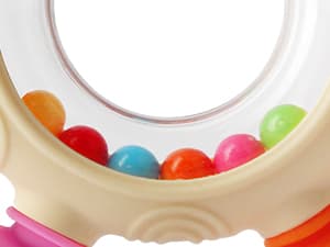 VTECHOLOGY Baby Teething Rings Toys for 0-6 6-12 Months Baby Rattle Teether Sensory Toys for Babies 0-24Months Silicone Teether Relief Chew Soothing Sore Gums for Newborn Infant Essentials BPA Free