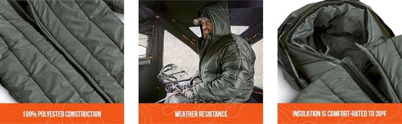 Guide Gear Sportsman’s Sleeping Bag with Arms for Adults Cold Weather, Hunting, Camping, Hiking Accessories
