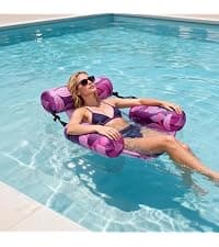 Inflatable Pool Float Chair - 2 Pack Pool Floats Adult Heavy Duty, Water Floating Lounge Chairs, Blow up Floaties Adults for Summer Fun Party Lake Beach