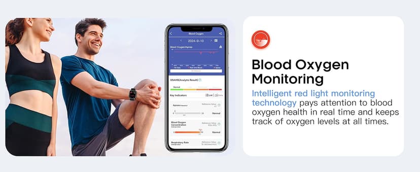 Smart Watch for Men Women, 2.04" AMOLED Color Screen, 24/7 Heart Rate, Blood Oxygen, Blood Pressure, Sleep and Stress Health Monitor, Blood and Body Composition Insights, 150 Sports Modes (Black)
