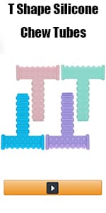 Hollow Teething Tubes Toys for Babies Girls Boys, 6 Pack Silicone Baby Teether Toy Tube for Infants with Nursing Biting Chewing, Chew Straws for Toddlers 6-12 Months (Style A)