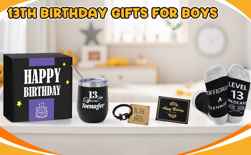 13 Year Old Boy Birthday Gift Ideas, Unique Funny Birthday Gift Set for 13th Teenage Boys, Thirteen Year Old Gifts ideas for Boys Son Grandson Nephew Friend