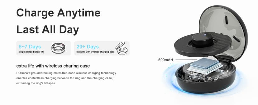 POBOVi Ring OnePlus - Ultra-Thin Titanium Smart Ring - 7 Days Battery Life - Fitness/SPO₂/Stress/HR/Sleep Skin Temperature Tracker - No App Fee - iOS&Android Compatible (Rosegold,7)