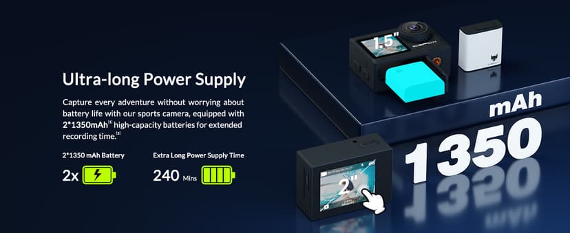 icefox i8 20MP 5X Zoom Action Camera with EIS, WiFi Remote Control, Waterproof Underwater Camera for Snorkeling Cycling Vlogging