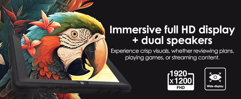 Fusion5 Built in USA 10.1” Windows 11 Professional Rugged Tablet PC - 12GB RAM, 512GB SSD, Intel 13th Gen, Full HD Windows Tablet Computer, HDMI, USB C - 2 Year Full Warranty with Accidental Damage