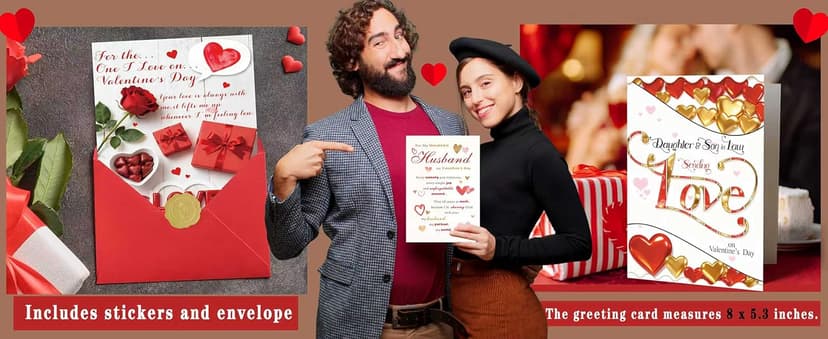 OJsensai Valentine’s Day Card for Wondful Husband, Valentines Decorations Gifts Ideas from Wife