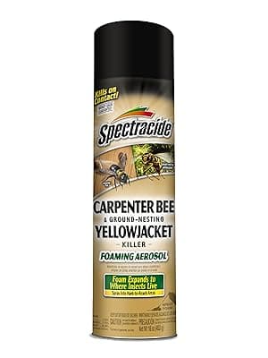 Spectracide Carpenter Bee And Ground-Nesting Yellowjacket Killer Foaming Aerosol 16 Ounces, Expands To Where Insects Live, Yellow