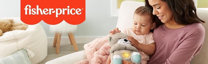 Fisher-Price Baby Toy Soothe 'n Snuggle Otter Portable Plush Sound Machine with Music Lights & Breathing Motion for Newborns 0+ Months
