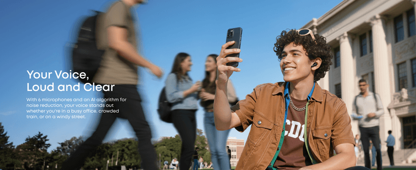 Soundcore P31i by Anker, Real-Time Adaptive Noise Cancelling, Hi-Res Sound, Translation Earbuds, 50H Playtime, Wireless Earbuds, Bluetooth Earphones, Spatial Audio, Fast Charging, IP55