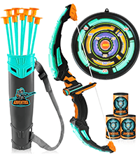 JOYIN Kids Bow and Arrow Set, LED Light Up Archery Toy Set with 9 Suction Cup Arrows, Target & Arrow Case, Indoor and Outdoor Hunting Play Gift Toys for Kids, Boys & Girls Ages 6-12
