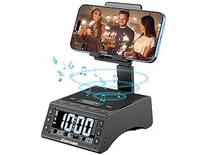 JTEMAN Gifts for Men Women,Cell Phone Stand with Bluetooth Speaker,LED Light,and Lanyard,Cool Tech Gadgets,Unique Birthday Gifts for Men Husband Mom Dad
