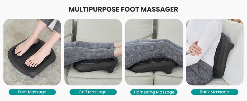 Shiatsu Heated Electric Kneading Foot Massager Machine for Plantar Fasciitis, Built-in Infrared Heat Function and Power Cord Nekteck Foot Massager with Heat, HSA Eligible FSA Massage Tools Gifts B06WGP2CVL