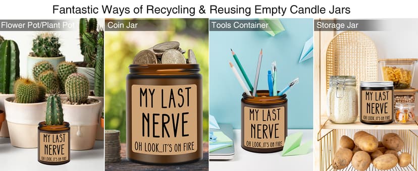 Homsolver Birthday Gifts for Women, Funny Friendship Gift for Best Friend - My Last Nerve Lavender Candle - Unique Birthday Gifts for Women, Her, Mom, BFF, Sister