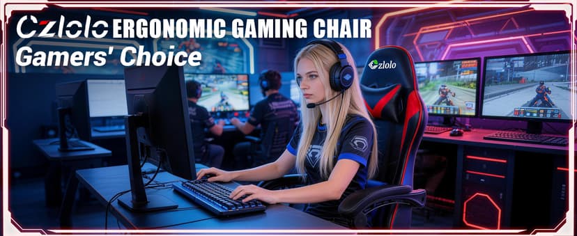 Czlolo Gaming Chair with Footrest Racing Style Lumbar Support Massager Video Game Chair with Metal Legs, High Back Reclining Gamer Chair with Headrest, 360° Swivel Office Computer Desk Chair (Red)