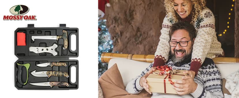 Mossy Oak Hunting Field Dressing Kit - Portable Butcher Game Processor Set (8-Piece)