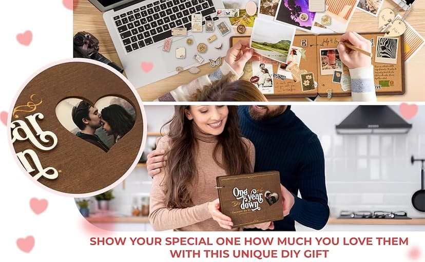 1 Year Anniversary Boyfriend Gifts - One Year Anniversary Dating Gifts For Her Girlfriend, First Paper Anniversary For Him Men, 1 Year Anniversary Scrapbook, 1st Anniversary Wedding Gift