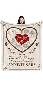 5 Year Anniversary Blanket Gift - 5 Year Anniversary Wedding Gifts for Him Her, 5th Anniversary Marriage Gifts for Husband Wife, Happy 5th Anniversary Blanket for Couple, 60"x50"