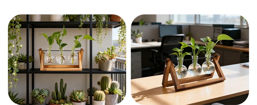 Unique Gardening Birthday Gifts for Women Plants Lovers, Home Office Garden Decor Planter - 3 Bulb Glass Vases Renmxj Plant Propagation Station, Plant Terrarium with Wooden Stand B096VDR4TM