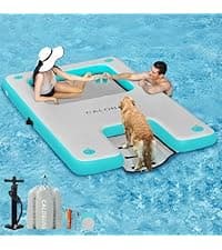 CALOBANA Inflatable Floating Chair, Heavy Duty Pool Floats Adult Lounger, Portable Water Float Chair for Swimming Pool, Lake and Beach