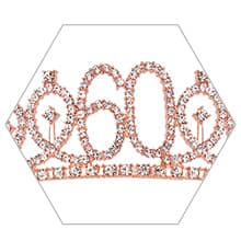 Casoty 60th Birthday Sash and Tiara for Women, 60th Birthday Decorations Women, Rose Gold 60th Crown and "60 & Fabulous" Sash Set, 60 Birthday Decorations for Women, 60th Birthday Gifts for Women
