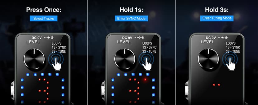 LEKATO Looper Pedal,Guitar Looper Pedal for Electric Guitar&Bass Loop Pedal with SYNC & Tuner Function Triple Effect Guitar Looper with LED Screen Unlimited Overdubs 3 Loops 18 Minutes Record Time