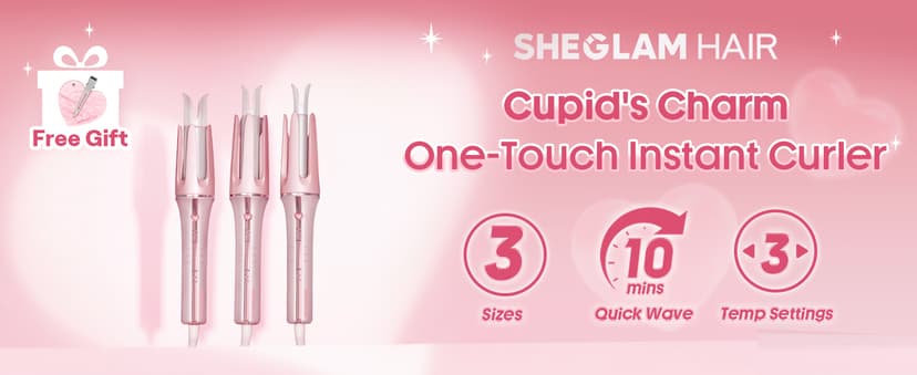 SHEGLAM Automatic Curling Iron (Pink, 1.25 inch) B0G2C48SRB