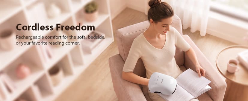 CINCOM Hand Massager - Cordless Hand Massager with Heat and Compression for Arthritis and Carpal Tunnel, Gifts for Women(White)