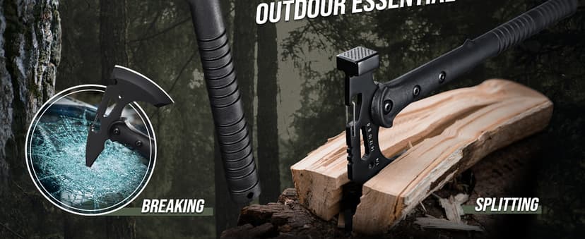 Freelander Tactical Axe 2 Pack, Sharp Tomahawk with Sheath, Portable Tomahawk with Clip and Bottle Opener, Durable Survival Hatchet for Emergency, Hiking and Camping, for Men Women