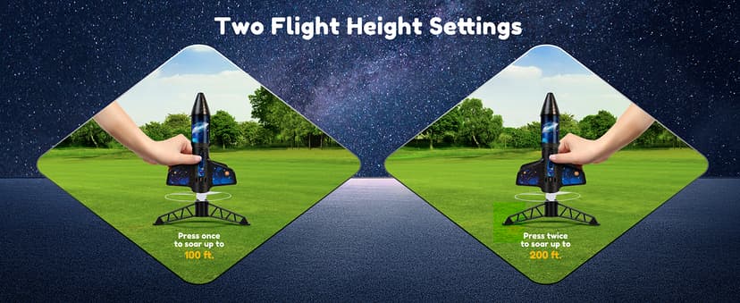 Rocket Launcher for Kids -200 Feet of Flight Altitude, Auto Electric Rocket Toys with Safe Parachute, Outdoor Summer Yard Toys Christmas Birthday Gifts for Boys & Girls Age 6 7 9 10 12 8-13 Years Old