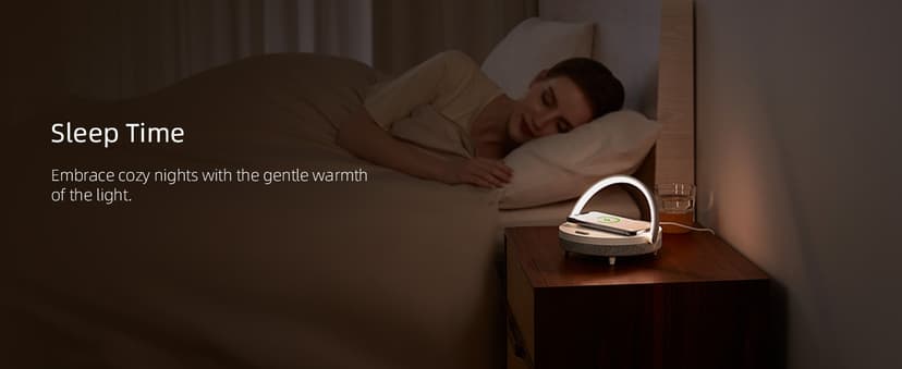 EZVALO Gift for Her, Music Table Lamp with Wireless Charger, 4 in 1 Touch Bedside Lamp, Portable Bluetooth Speaker, Phone Holder, Dimmable LED Night Lights Birthday Gifts for Women, Men, Dad, Mom