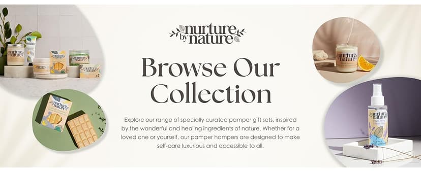 NURTURE BY NATURE Relax & Calm Christmas Gift Basket – Spa Gifts for Women with Bath Bomb, Hand Cream, Lavender Pillow Mist & Scented Candle - Vegan - Stocking Stuffers, Holiday Gifts, Gifts for Mom