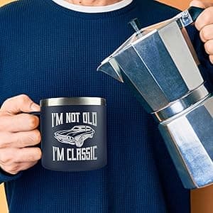 Gifts for Dad from Daughter, Son, Kids on Fathers Day, Christmas - Grandpa Gifts for Christmas - Birthday gifts for Grandpa - Dad Birthday gifts - Funny Mug 14oz, Navy Insulated Stainless Steel