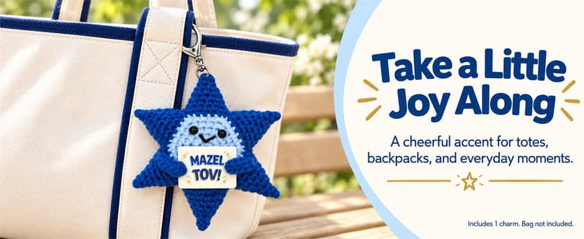 Crochet Star of David Plush, Mazel Tov Bat Mitzvah Gift B0HKSW45VK