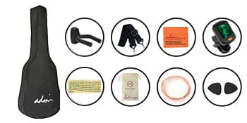 ADM Beginner Acoustic Classical Guitar 38 Inch Nylon Strings Wooden Guitar Bundle Kit for Kid Boy Girl Student Youth Guitarra Online Lessons with Gig Bag, Strap, Tuner, Strings, Purple