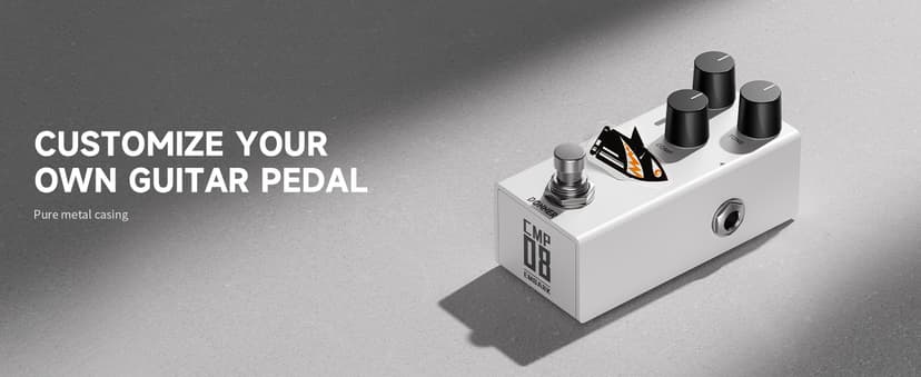 Donner Compressor Pedal for Electric Guitar, DIY Shell, Analog True Bypass Effects Pedal, Vintage Warmth & Studio-Grade Clarity(EMBARK 08)