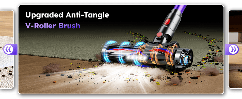 Cordless Vacuum Cleaner,Upgraded 550W 45KPA 60Mins Vacuum Cleaners for Home,Self-Standing Stick Vacuum with LED Display,8 in 1 Lightweight Anti-tangle Wireless Vacuum for Pet Hair Carpet Hard Floors