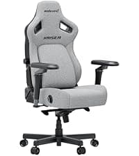 Anda Seat Kaiser 4 XL Gaming Chairs for Adults - Ergonomic Gray Fabric Gaming Chairs with 6DArmrest, Comfortable Office Seat with Lumbar Support, Heavy Duty Wide Gamer Seat