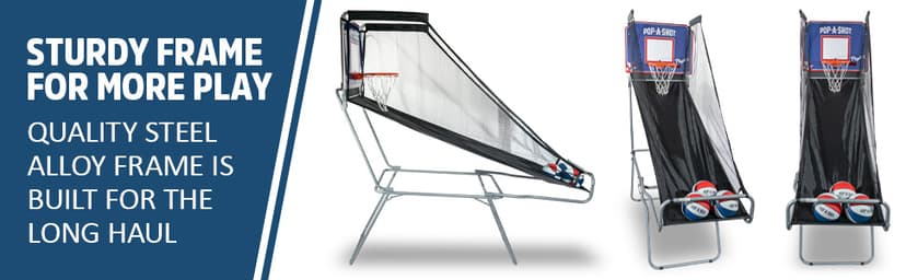 Pop-A-Shot Pop-Up Game | Arcade Basketball Inside, Out, and On The Go | Infrared Sensor Scoring | 3 Balls | Foldable, Portable, Tote Bag Included