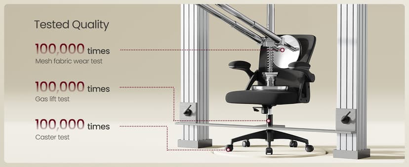 VASAGLE Ergonomic Mesh Office Chair with Adjustable Lumbar Support, 90-105° Tilt Function, Wide Seat, Flip‑Up Armrests, Computer Desk Chair for Home Office, Ink Black UOBN045BH01S