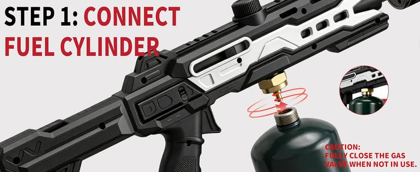 Powerful Propane Torch Gun, Gift for Men Dad, Culinary Blow Kitchen Cooking Torch for Steak Searing, Campfire Charcoal Starter for Blackstone Griddle Accessories (Tank Not included) Black Silver B0GY8KPHDB